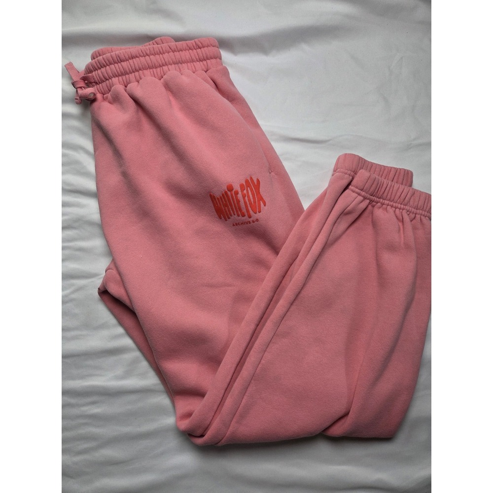White Fox Boutique Archive 6.0 Pink Sweatpants Joggers Raised Logo Streetwear M